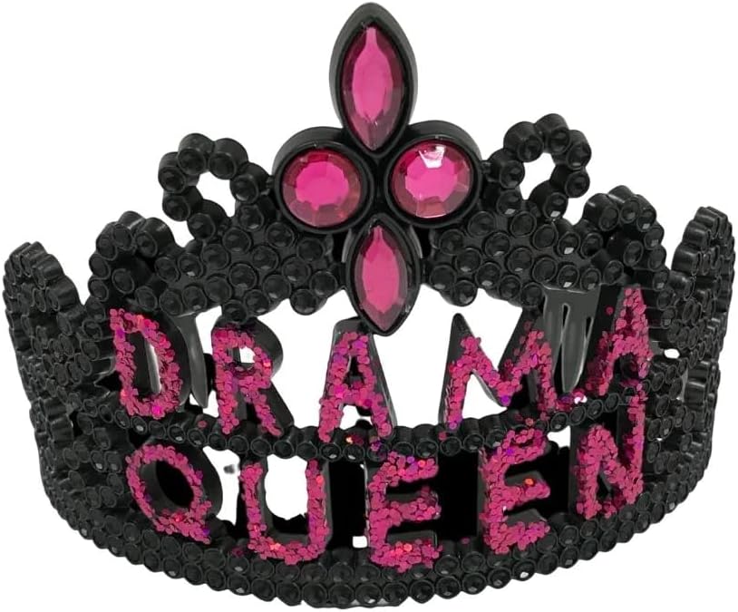 Black and Hot Pink Drama Queen Tiara - Single Piece