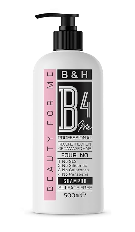 B4Me Professional Sulfate Free Shampoo for Damaged Hair Reconstruction, 500ml 16.9 fl oz, Keratin Formula