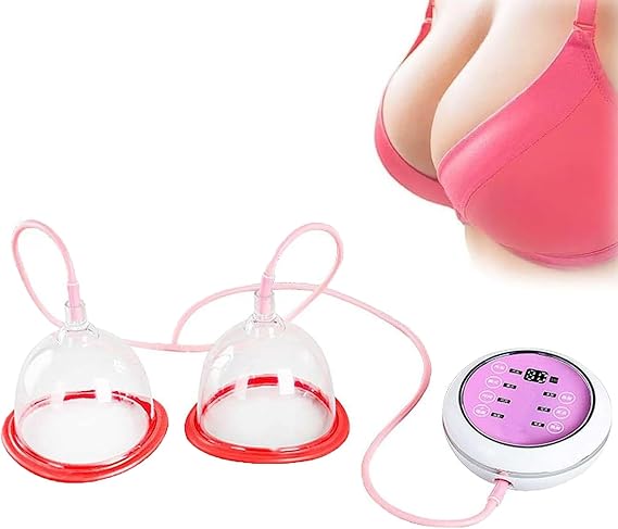 Breast Vacuum Pumps & Enlargement Machine - Wireless Electric Massager for Fast Growth, Double Cup Therapy, Bust Lift Enhancer with USB Charging for Women’s Breast Health & Firming