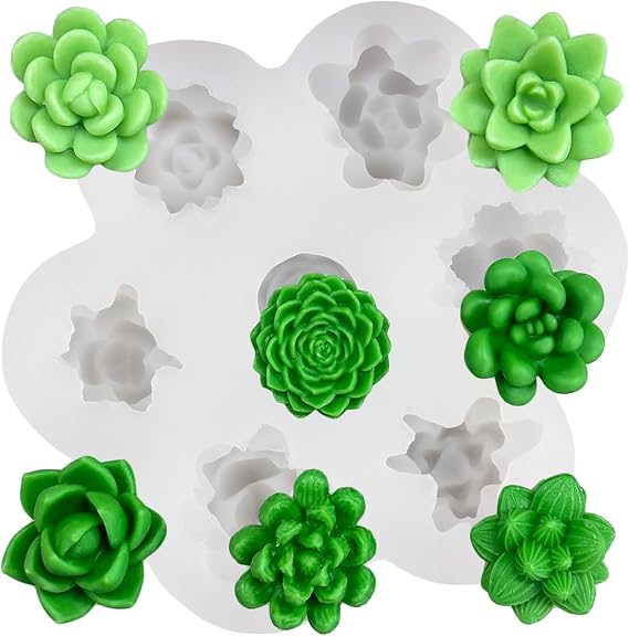 XIAOSHUI Succulent Cactus Candle Mold Succulent Plant Silicone Candle Mold