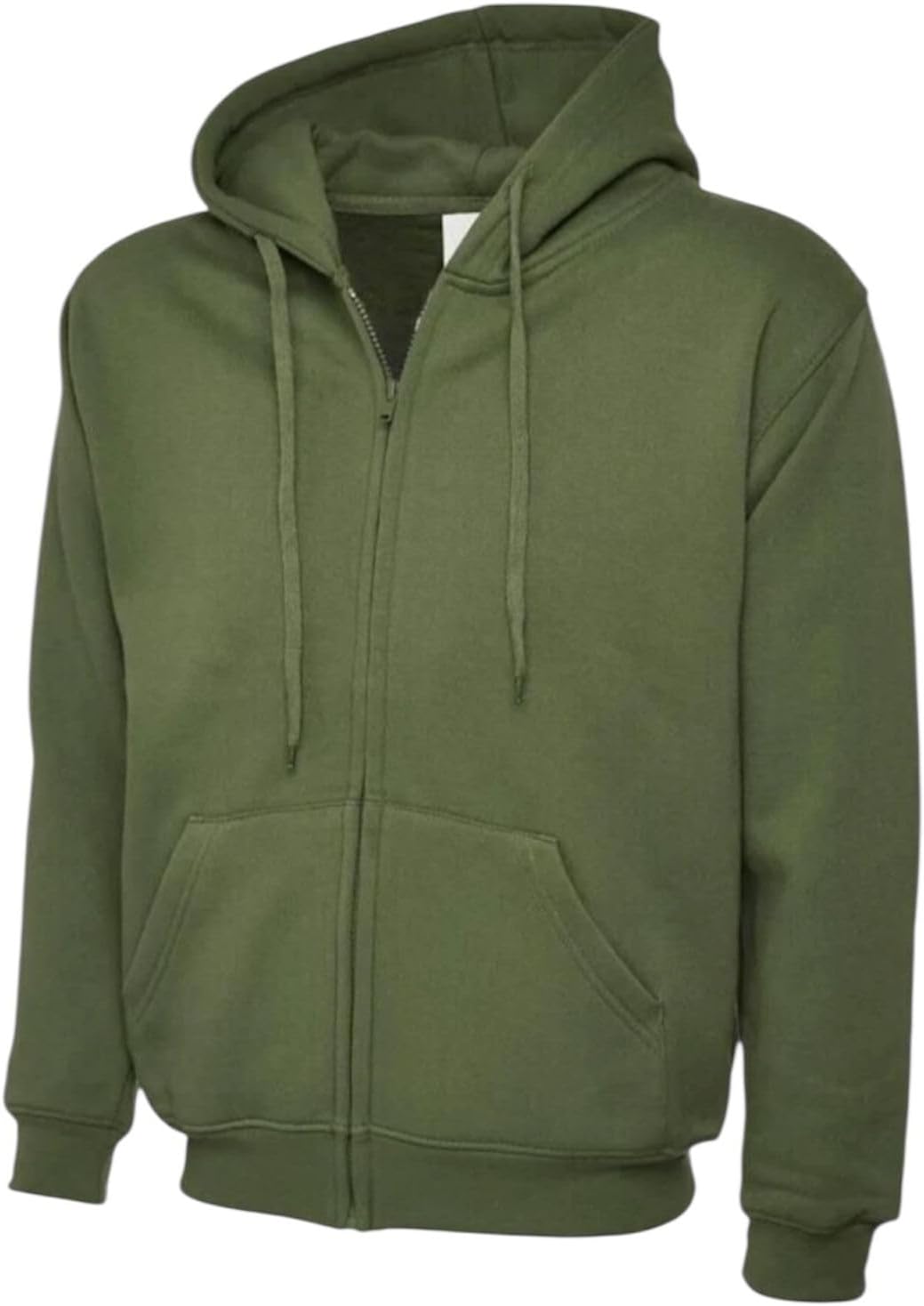 Mens Full Zip Up Plain Hooded Sweatshirt Hoodie Adult Fleece Zipper Hoody Top UK