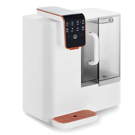 High-Efficiency Countertop Reverse Osmosis Water Filtration System100 GPD, 5-Stage, 4:1 Pure to Drain, Dual Tank, NSF/58, TDS Display, Portable Pitcher, No-Install, 120V, White