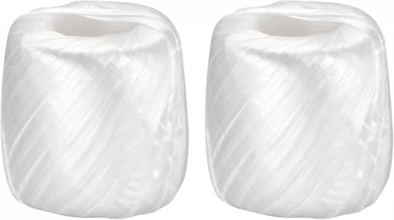 sourcing map Polyester Nylon Plastic Rope 200m Total Length,White 2 Pack