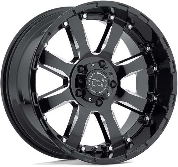 Black Rhino Hard Alloys SIERRA 17X9 6X120 5.47 12mm GLOSS BLACK W/MILLED SPOKES - 1790SRA126120B67