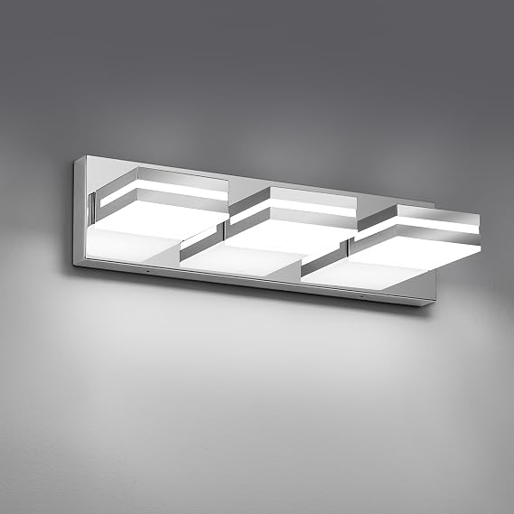 Modern LED Stainless Steel Chrome Acrylic Bathroom Lights Fixtures 3-Light