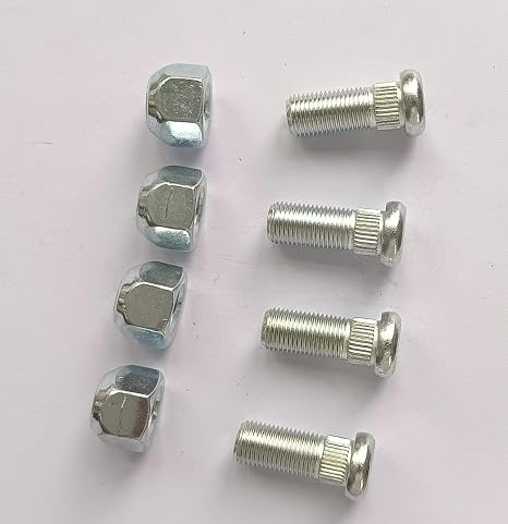 4pcs Rear Wheel Hub Brake Drum Bolts Stud M12*1.25 Thread with Lug Nuts Replacement for Yamaha G1 G2 G5 G11 & (G8 G9 Gas Models) & 07-14 G29 Golf Cart