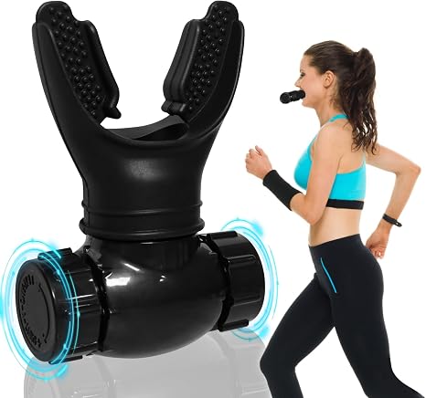 Lung trainer breathing trainer oxyfit breathing trainer breathing trainer for the lungs breathing training device for lung capacity with adjustable resistances to increase breathing endurance black