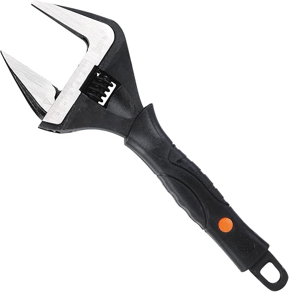 Sharp-tec 12-Inch Adjustable Spanner Wrench (300mm), 60mm Wide Jaw Large Opening, Chrome Vanadium Steel, Black Oxide Finish, Heavy-Duty Plumbing & DIY Tool with Ergonomic Grip