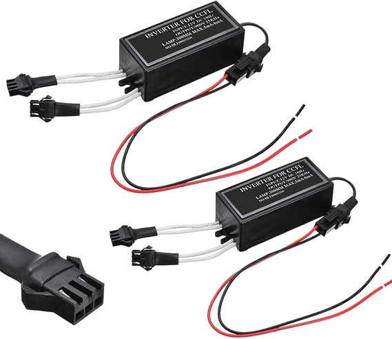 iJDMTOY Pair Dual-Connector CCFL Inverters Compatible With CCFL Cold Cathode Fluorescent Halo Ring Angel Eyes Lighting Kit Replacement