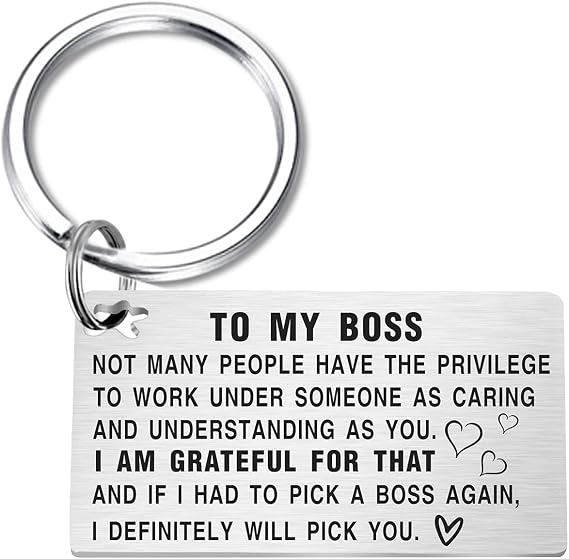 TGCNQ Funny Bosses Day Gifts, Best Boss Keychain for Men, Boss Appreciation Gifts for Women