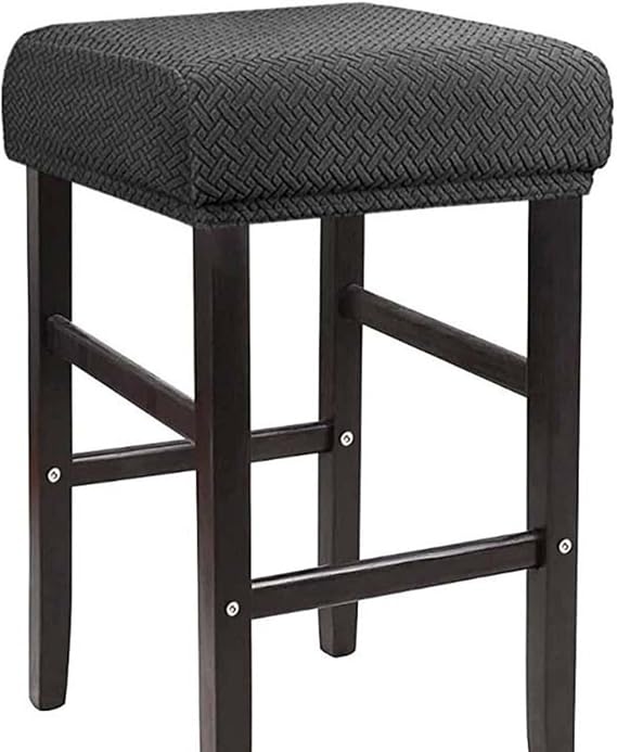 Stool Seat Covers Rectangle,Foot Stool Covers Stretch Stool Covers Rectangular,Jacquard Vanity Stool Cover Washable Counter Stool Covers Saddle Bar Seat Bench Cover With Elastic Bands ( Color : Dark G