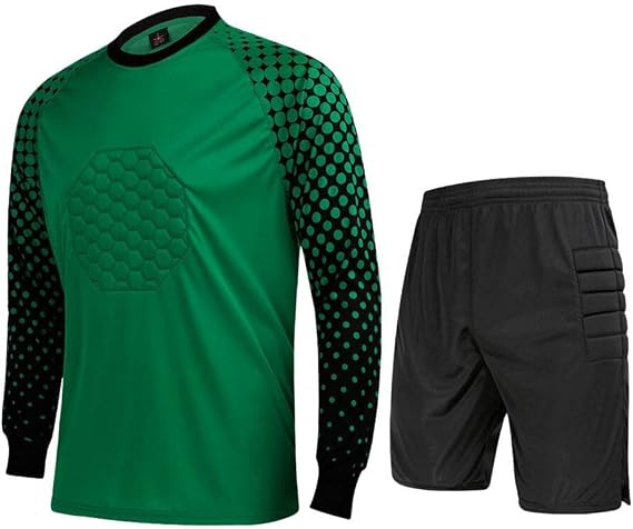 CATERTO Men's Football Goalkeeper Foam Padded Jersey Shirt & Pants/Shorts