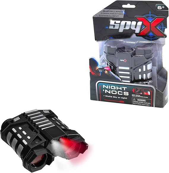 SpyX / Night Nocs - Binocular Spy Toy with White or Red Light to See in the Dark. Perfect addition for your spy gear collection, Multicolor, 10399