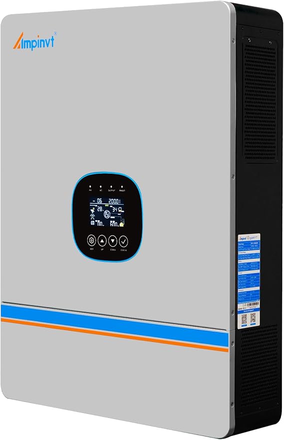 Ampinvt 10000W Hybrid Solar Inverter 48VDC to 120/240Vac, Built-in 2 MPPT Solar Controllers, MAX 200A Battery Charging,Split Phase Pure Sine Wave Inverter 10KW for Lead Acid and Lithium Battery