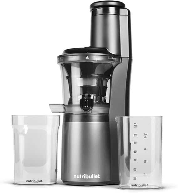 nutribullet Slow Juicer Juicer Cold Juicer Fruit and Vegetable Extractor Fruit Juicer Daily Use 1.8 L Pulp Container Black NBJ500