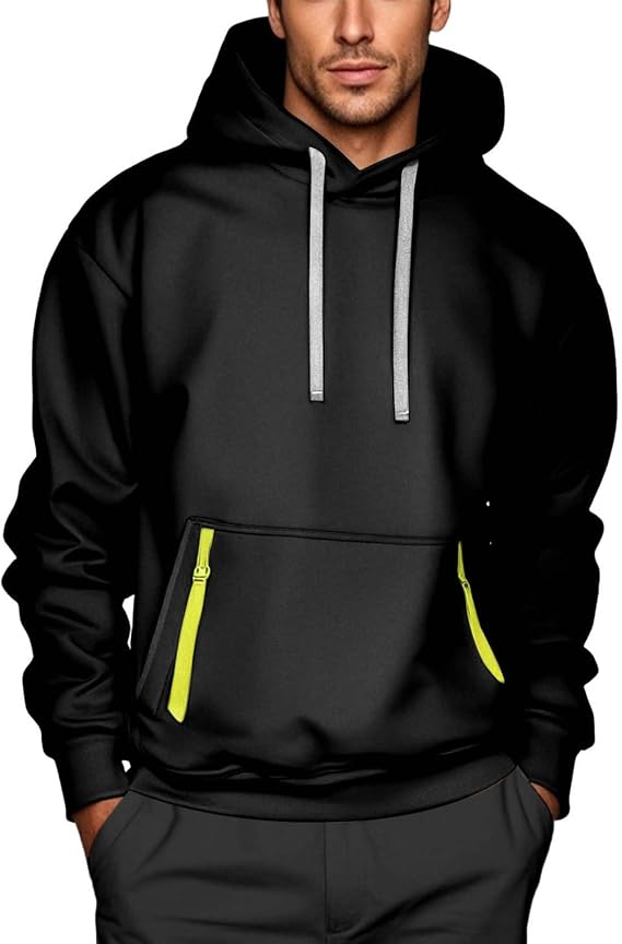 Sweatshirts for Men Casual Work Tactical Fleece Hoodie Long Sleeve Casual Fashion Hooded Sweatshirt with Pocket