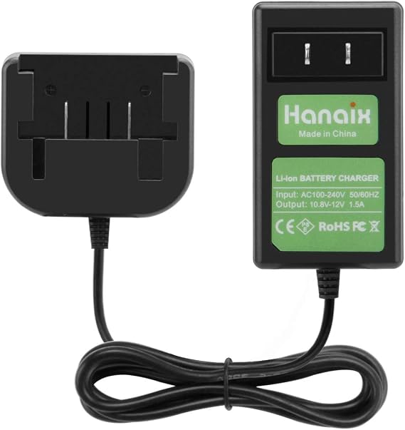 10.8V-12V Lithium Battery Charger Compatible with Black&Decker LBXR1512 Battery Drill Tool BDCD112 Portable Charger