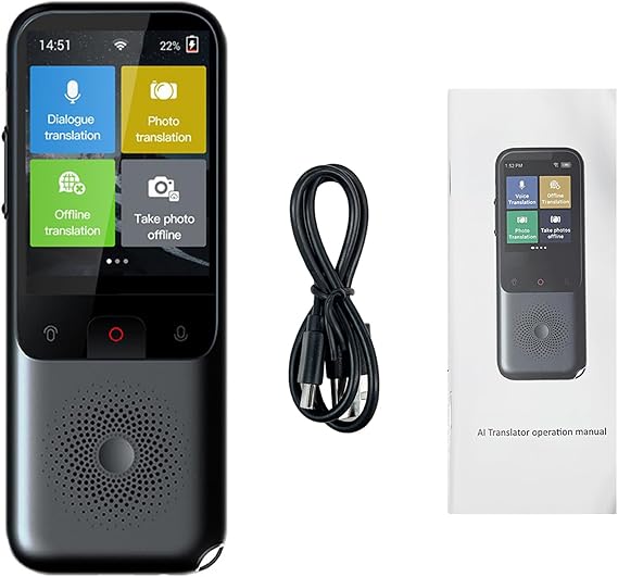 Portable Language Translator Device with 138 Languages Online, 17 Offline Supported, 5MP Camera, 2.4 Inch HD Screen - Quick Voice Translation, Photo Translation, Long Battery Life for Travel Business