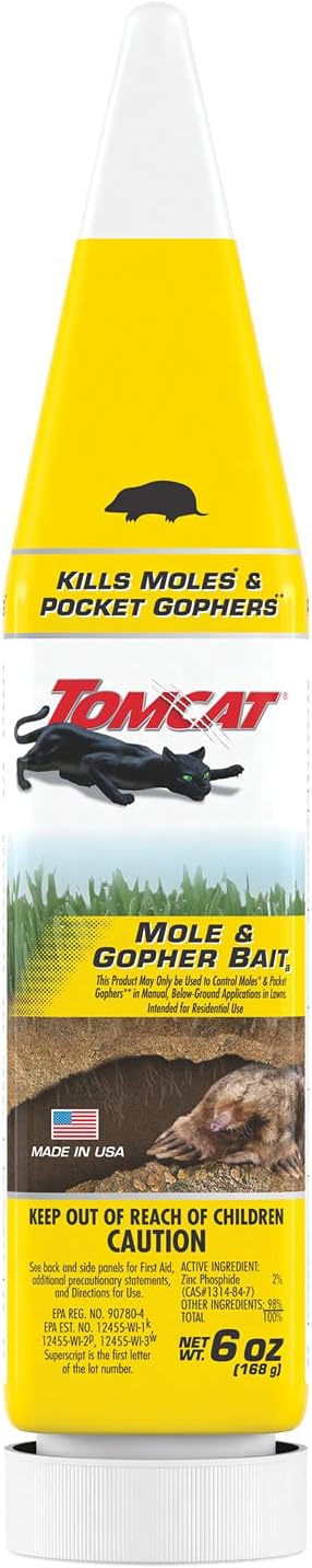 Tomcat Mole & Gopher Bait, Pelleted Poison Bait, 6 oz