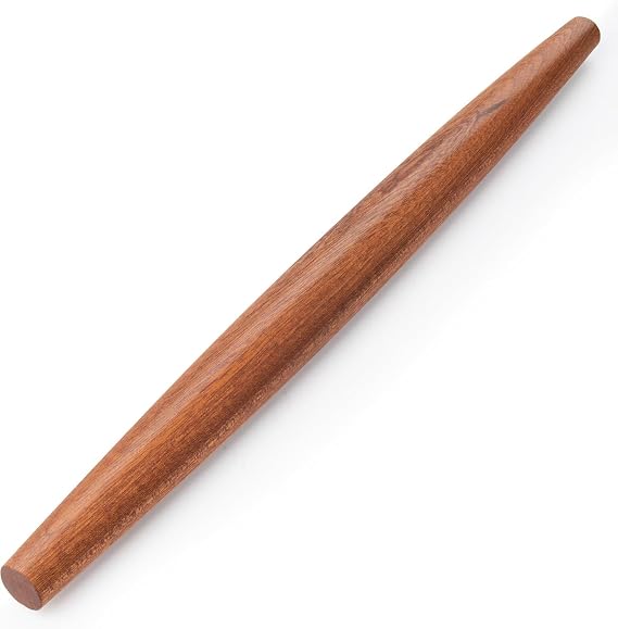 Wooden Rolling Pin, Beech Wood, 17.6" Dough Roller for Baking