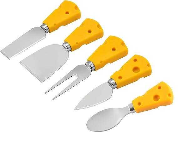 BUDOME Cheese Knife, 5 Piece Cheese Knives Set, Mini Premium Stainless Steel Cheese Knife Set, Cheese Knives for Charcuterie Board - Charcuterie Boards Accessories
