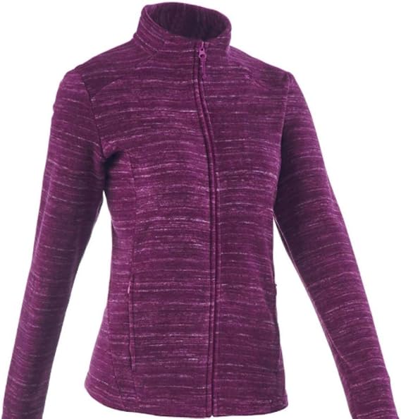 Women Hiking Fleece Purple, Mountain and Active Sport, Micro Fleece, Full Zip (Small)