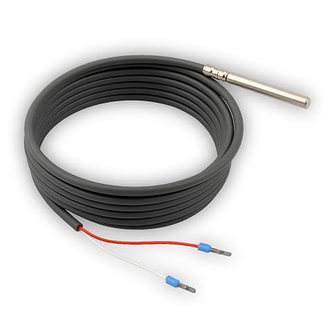 PT1000 Temperature Sensor with Silicone Cable up to 200 °C - Robust Cable Sensor for Industry HVAC & Smart Home - Made in Germany