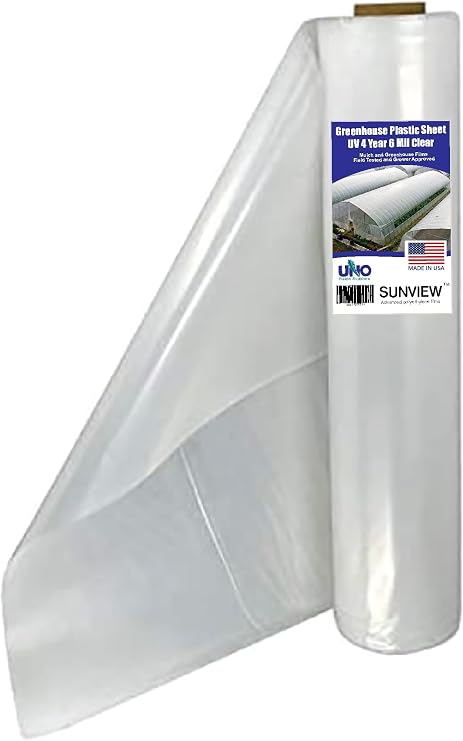 Sunview Greenhouse Clear Plastic Film Polyethylene Covering Gt4 Year 6 Mil 24ft Wide X 25ft Long
