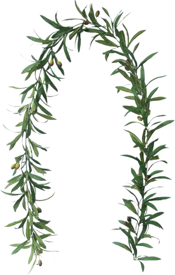 Olive Garland - 73 Inch Artificial Olive Leaf Branch Greenery for Home Decor