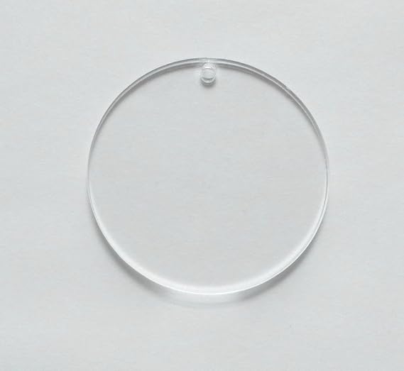 15pcs Clear Blank Acrylic Round Circle Key Chains - Acrylic Tags, Laser Cut Round Sheet with Hole (3.0")