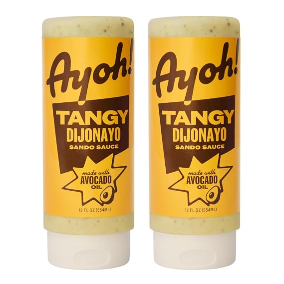Ayoh! Tangy Dijon Mayo with Avocado Oil | 12 oz (Pack of 2) | Seed Oil Free, Gluten Free, Non-GMO, Keto Friendly | Ultimate Condiment for Sandwiches, Burgers, Bowls, Fries, Dips & Dressings | Craveable Dijon Flavor by Molly Baz