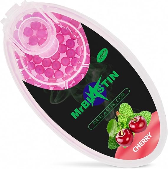 100 Cherry Crushballs for Filter Insertion, Many Flavours Menthol Mint Crush balls, Flavoured Capsules. Click on inserts beads (Cherry)