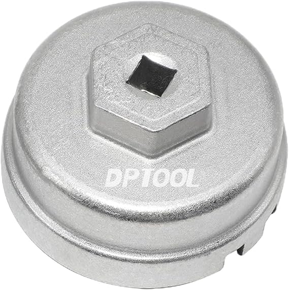 DPTOOL 64.5mm Oil Filter Cap Wrench Oil Filter Housing Removal Tool | Compatible with Toyota Corolla Prius Lexus with 3/8" Calibre 14 Notches 6 Slots 2.0L-5.7L Engine
