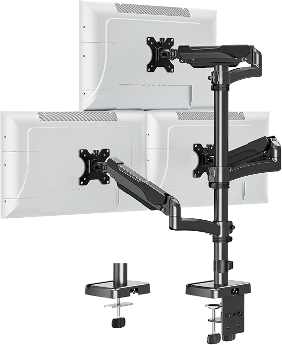 Triple Monitor Mount Fits Max 32" Computer Screen Triple Stand