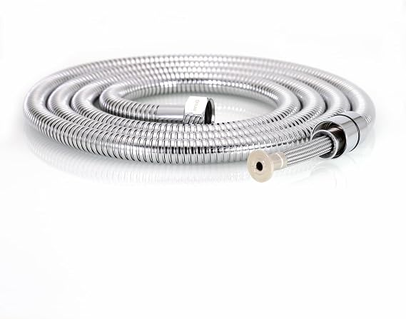Shower Hose 72-inch Stainless Steel Double Sprial Nylon Braided Hose with 1/2'' Connector (Chrome)