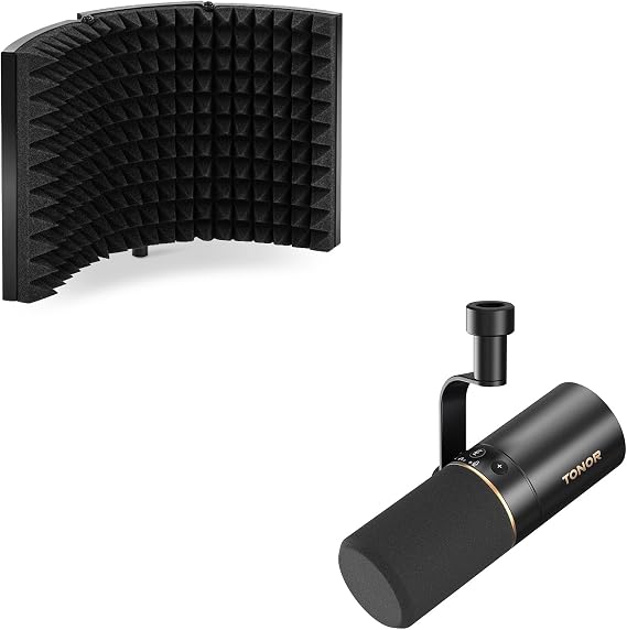 TONOR USB/XLR Dynamic Microphone TD510, Bundle with Microphone Isolation Shield