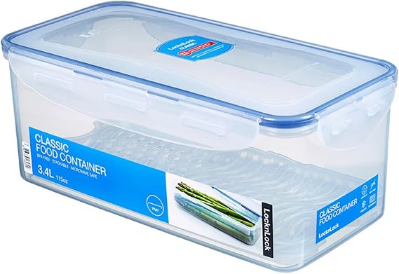 LocknLock PP Classic Vorratsdose mit Ablaufgitter 34 L 297 x 152 x 118 cm 100 % luft- und wasserdicht Gefrier-& Kühlschrank Organizer Spülmaschinen-& Mikrowellengeeignet
