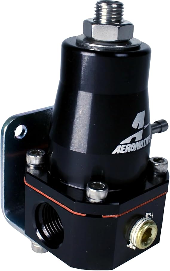 Aeromotive 13136 EFI Fuel Pressure Regulator, Adjustable, 40-75 PSI, 2x -6 Inlet and -6 Return, Black Anodized
