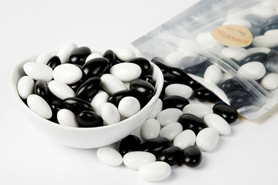 Black and White Tuxedo Jordan Almonds (1 Pound Bag)