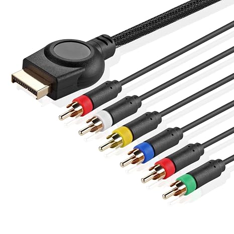 TNP PS2 PS3 Component Cable, YPbPr 5-RCA Audio Video Cord, 6 Feet Long