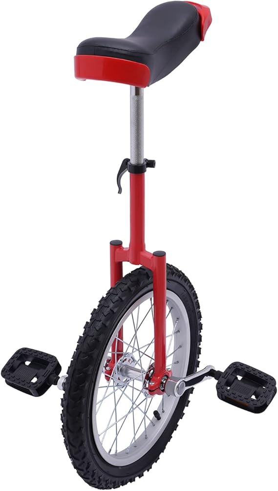 16 Inch Unicycle for Kids and Adults | Adjustable Seat, Use for Exercise, Fun and Entertainment, Circus Performances