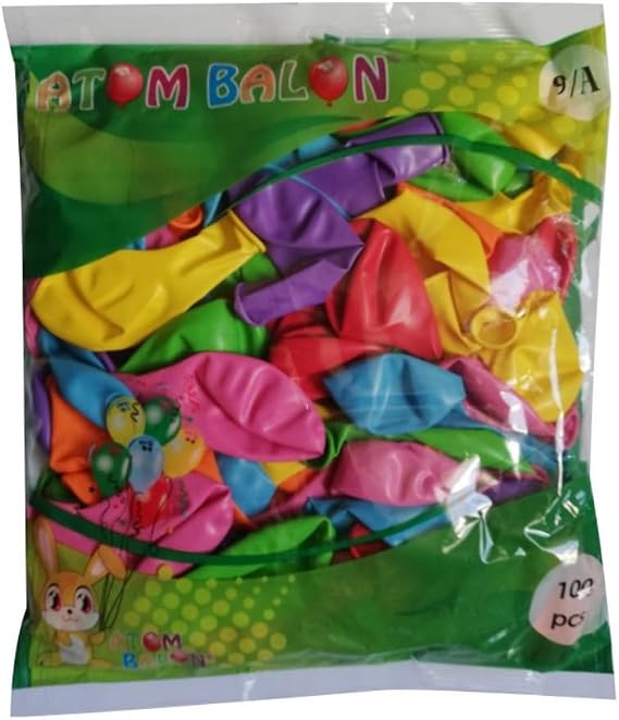 9A Karışık Renkli Balon 100'lü Atom
