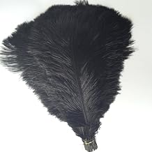 Shekyeon 12-14inch(30-35cm) Ostrich Feathers Plumes for Wedding Centerpieces Pack of 10(Black)