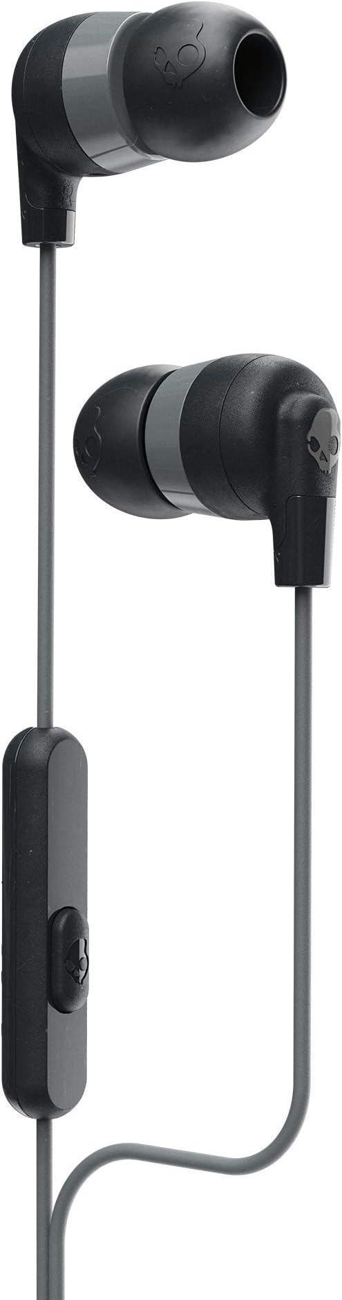 Skullcandy Ink’d+ Wired Earbuds with 3.5mm Plug, Noise Isolating Fit, Built-In Microphone Call and Track Control, Ear Gel Sizes Included for Custom Fit, Convenient for Travel - Black