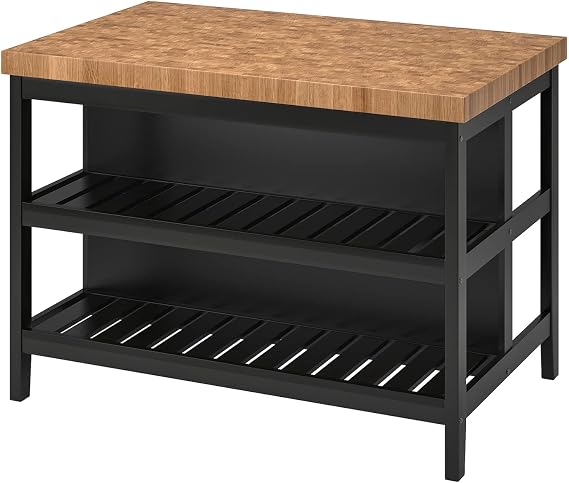 Ikea Vadholma Kitchen Island Black Oak 49 5/8x31 1/8x35 3/8 203.591.54