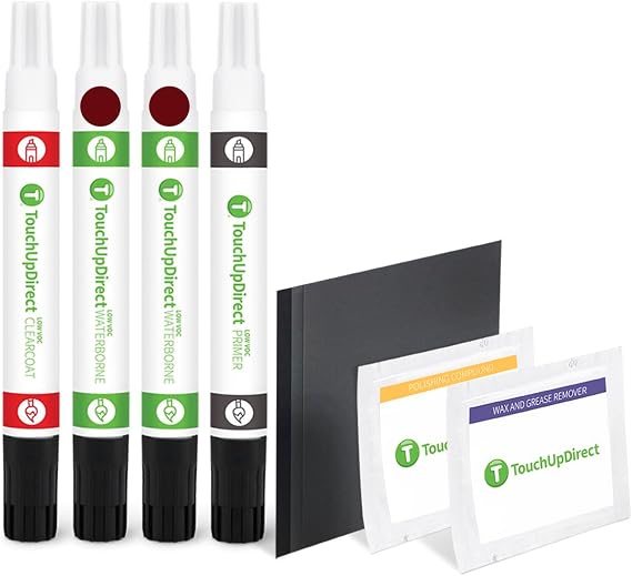 TouchUpDirect GFM/WA294F Crimson Metallic Tricoat Compatible with Chevrolet Exact Match Touch Up Paint Combo - Platinum Kit