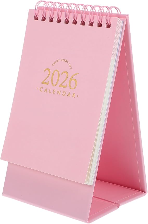 NUOBESTY Mini Desk Calendar Standing Flip Calendar 2025-2026 Pocket Calendar 18 Month Calendar Schedule Planner Calendar for Office School 2025.07-2026.12