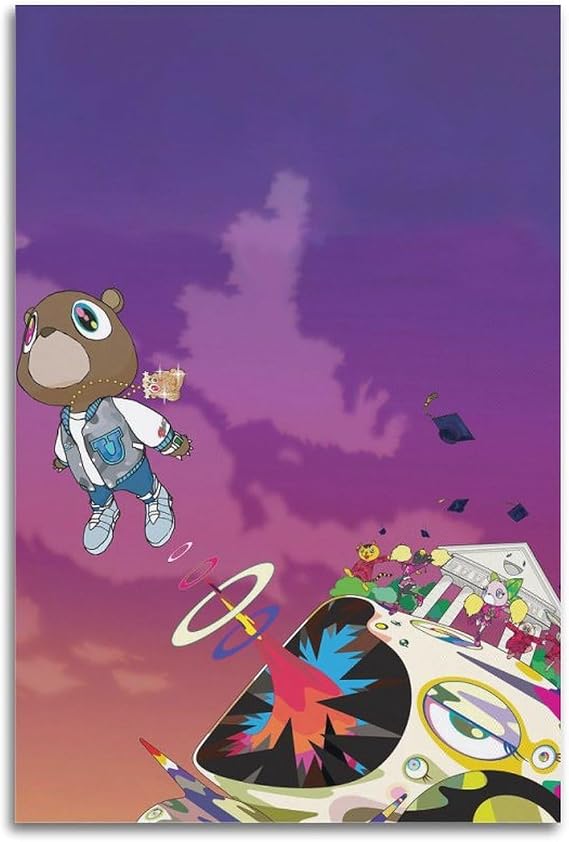 VENBER Kanye West Graduation Album Cover Art - Canvas Wall Poster, 12x18inch (30x45cm), Modern Family Decor