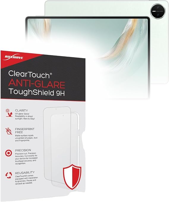 BoxWave Screen Protector Compatible With Hiawei Huawei MatePad Pro 12.2 (2025) - ClearTouch Anti-Glare ToughShield 9H (2-Pack), Anti-Glare 9H Tough