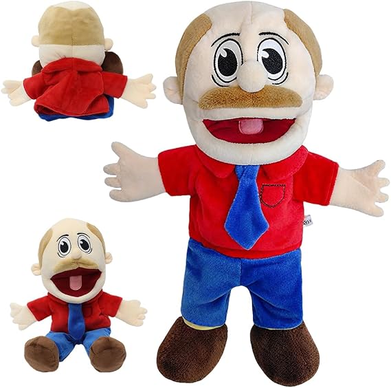 40cm Jeffy Hand Puppet, Jeffy Puppet Plush Toy Doll, Classmates JR Hand Puppet Toys to Role Play Cute Cartoon Puppets, Funny Puppet's Toy for Interactive Performance Storytelling(Dad）